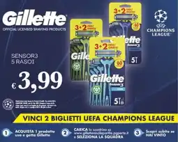 Pilato Gillette sensor3 5 rasoi offerta