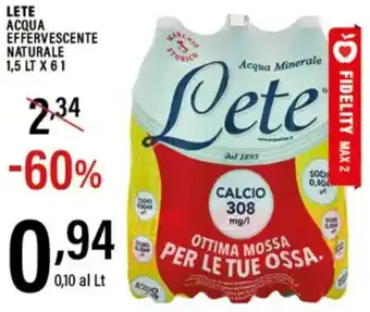 Lete acqua effervescente naturale