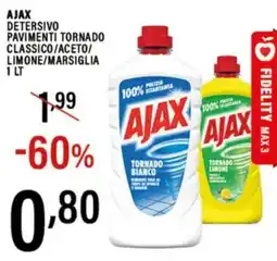 Gecop Ajax detersivo pavimenti tornado classico/aceto/ limone/marsiglia offerta