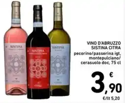 Spazio Conad Vino d'abruzzo sistina citra pecorino/passerina igt offerta