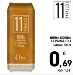 Spazio Conad Birra bionda 11 paralleli lattina offerta
