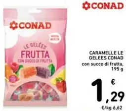 Spazio Conad Caramelle le gelees conad con succo di frutta offerta