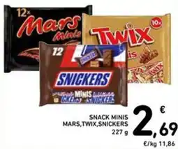 Spazio Conad Snack minis mars, twix, SNICKERS offerta