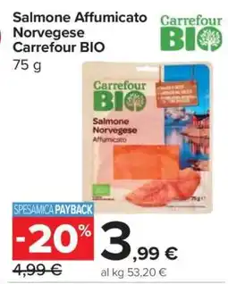 Carrefour Salmone Affumicato Norvegese Carrefour BIO offerta