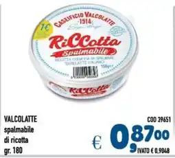 Del Prete Distribuzioni VALCOLATTE spalmabile di ricotta offerta