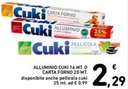 Spazio Conad Alluminio cuki 16 mt. o carta forno 20 MT. offerta