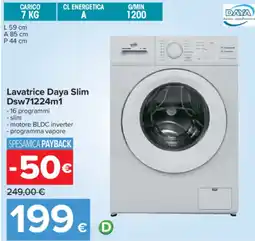 Carrefour DAYA Lavatrice Daya Slim Dsw71224m1 offerta