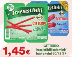 Supermercati Pasquale Prisco CITTERIO irresistibili salamini/ bastoncini offerta
