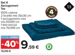 Carrefour Set 4 Asciugamani Tex offerta