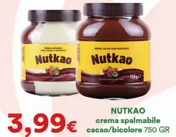 Supermercati Pasquale Prisco NUTKAO crema spalmabile cacao/bicolore offerta