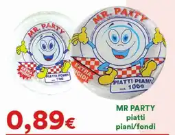 Supermercati Pasquale Prisco MR PARTY piatti piani/fondi offerta
