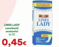 Supermercati Pasquale Prisco LINES LADY assorbenti anatomici offerta