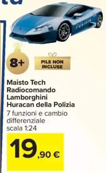 Carrefour Maisto Tech Radiocomando Lamborghini Huracan della Polizia offerta