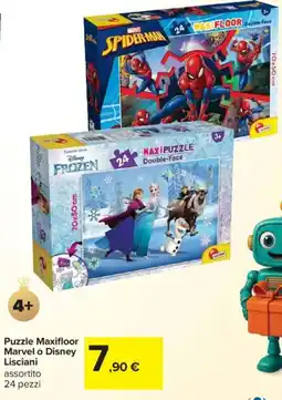 Carrefour Puzzle Maxifloor Marvel o Disney Lisciani offerta