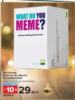 Carrefour Yas! Games What do You Meme? Rocco Giocattoli offerta