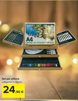 Carrefour Se Set per pittura valigetta in legno offerta