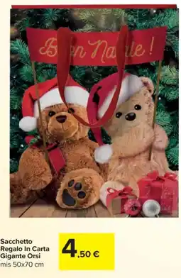 Carrefour Sacchetto Regalo In Carta Gigante Orsi offerta