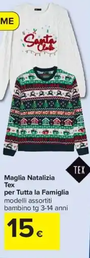 Carrefour Maglia Natalizia Tex per Tutta la Famiglia offerta