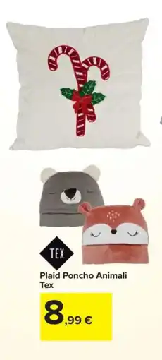 Carrefour Plaid Poncho Animali Tex offerta