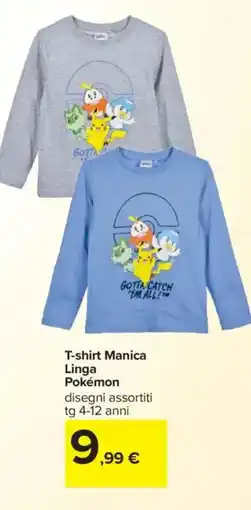 Carrefour T-shirt Manica Linga Pokémon offerta