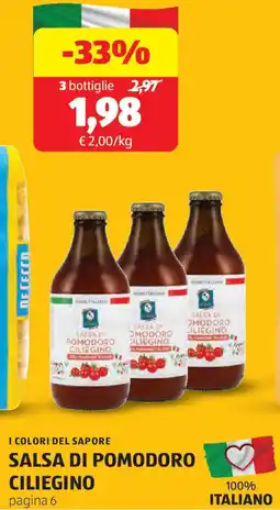 ALDI I colori del sapore salsa di pomodoro ciliegino offerta