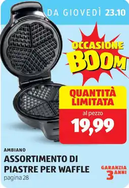 ALDI Ambiano assortimento di piastre per waffle offerta
