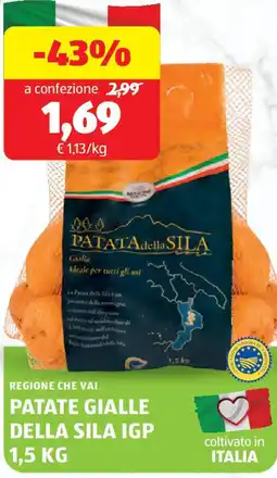 ALDI Regione che vai patate gialle della sila IGP offerta