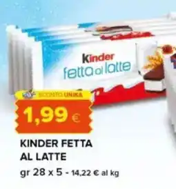 Tigre Kinder fetta al latte offerta