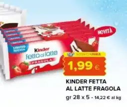 Tigre Kinder fetta al latte fragola offerta