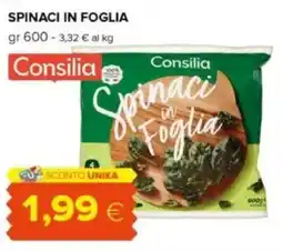 Tigre Consilia spinaci in foglia offerta