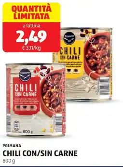 ALDI Primana chili con/sin carne offerta