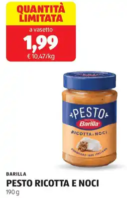 ALDI Barilla pesto ricotta e noci offerta