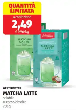ALDI Westminster matcha latte offerta