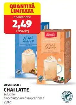ALDI Westminster chai latte offerta