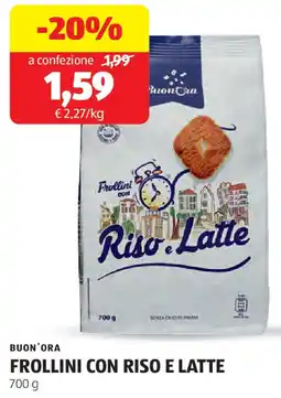 ALDI Buon'ora frollini con riso e latte offerta