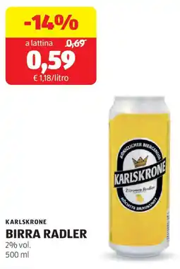 ALDI Karlskrone birra radler offerta