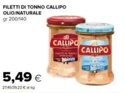 Tigre Filetti di tonno callipo olio/naturale offerta
