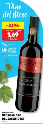 ALDI Sasso al vento negroamaro del salento IGT offerta