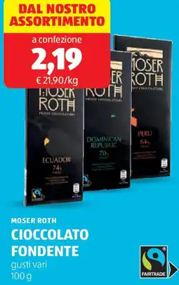 ALDI Moser er roth cioccolato fondente offerta