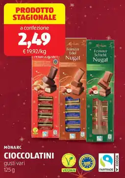 ALDI Monarc cioccolatini offerta