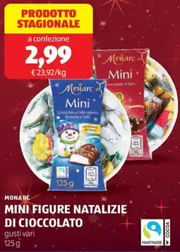ALDI Monarc mini figure natalizie di cioccolato offerta