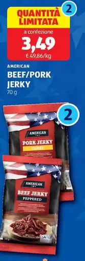ALDI American beef/pork jerky offerta
