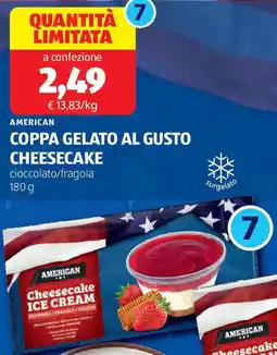 ALDI American coppa gelato al gusto cheesecake offerta