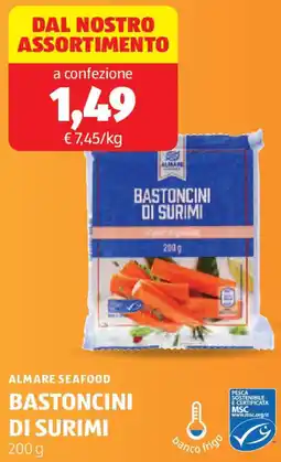 ALDI Almare seafood bastoncini di surimi offerta