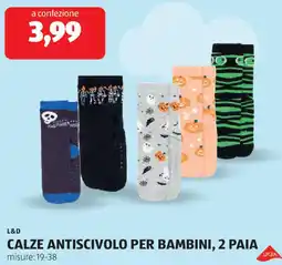 ALDI L&D Calze antiscivolo per bambini, 2 paia offerta