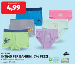 ALDI LILY & DAN intimo per bambini, 7/4 pezzi offerta