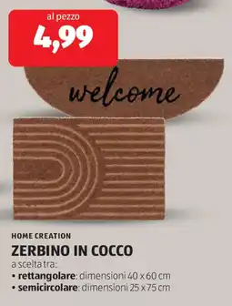 ALDI Home creation zerbino in cocco offerta