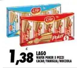 Compri Meglio Lago wafer poker 5 pezzi cacao/vaniglia/nocciola offerta