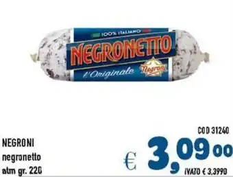 Del Prete Distribuzioni NEGRONI negronetto atm offerta