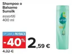 Carrefour Shampoo o Balsamo Sunsilk offerta
